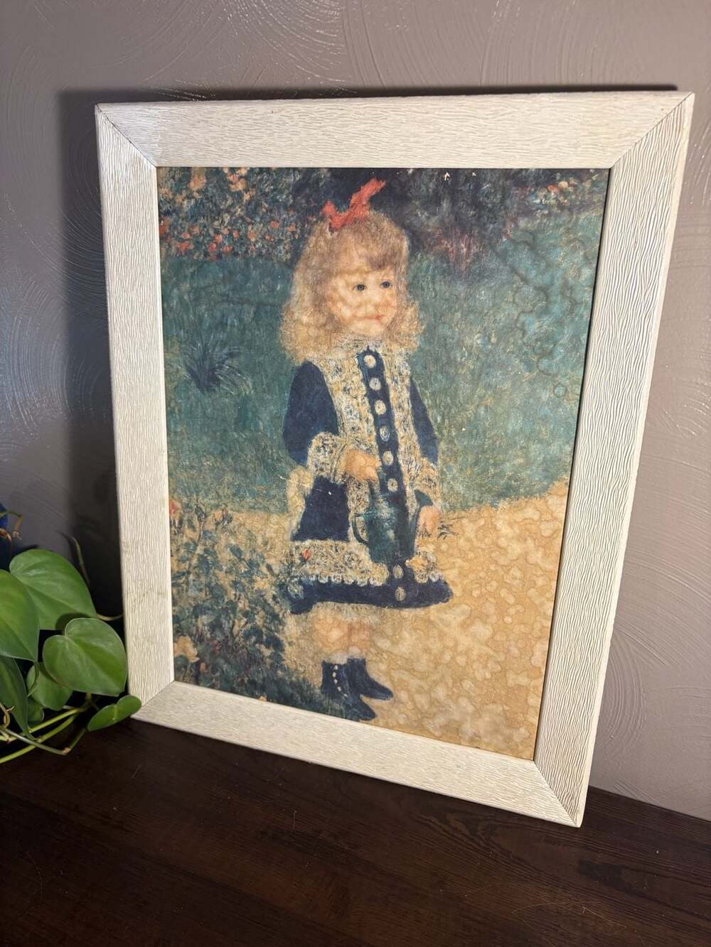 Vintage Pierre-Auguste Renoir A Girl w a Watering Can Framed Print